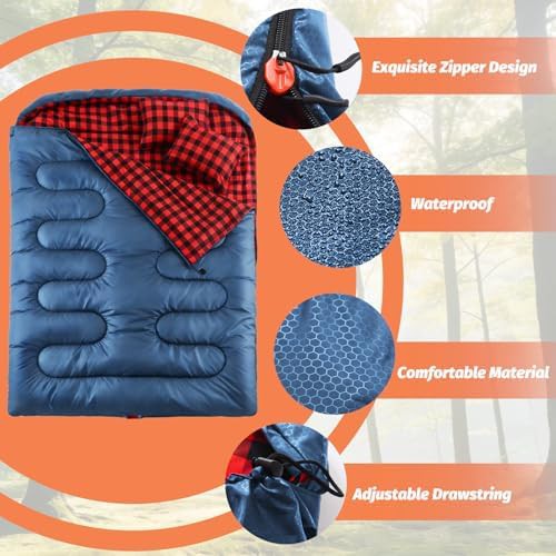 Double queen size flannel sleeping bag — photo 5
