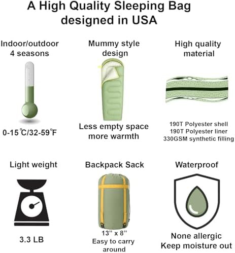 Mummy style lightweight portable sleeping bag — photo 5