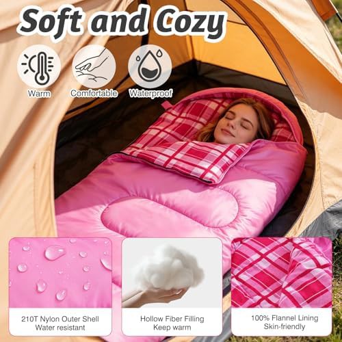 Pink flannel lined four season sleeping bag — photo 3