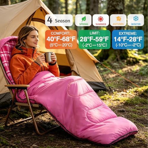 Pink flannel lined four season sleeping bag — photo 4