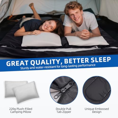 Warm double sleeping bag with two pillows — photo 5