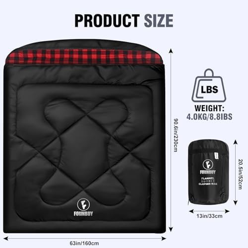 Queen Size Flannel Double Sleeping Bag — photo 3