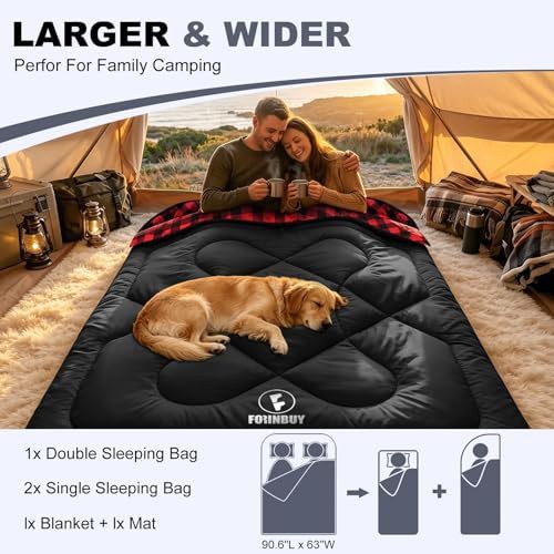 Queen Size Flannel Double Sleeping Bag — photo 4