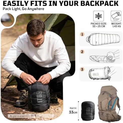 Adults 3 season mummy camping bag — photo 4