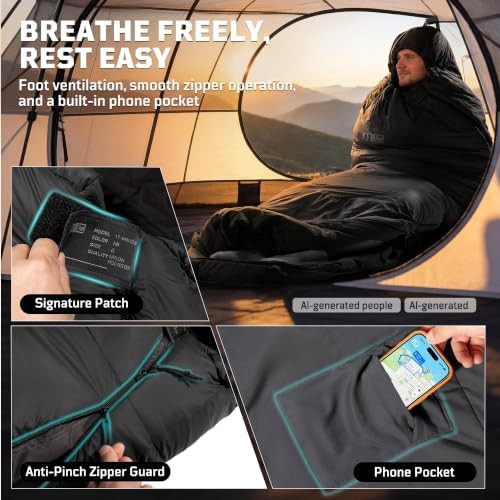 Adults 3 season mummy camping bag — photo 5
